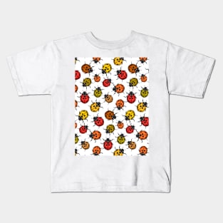 Colorful ladybugs on white Kids T-Shirt